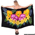 LA LEELA Sarong Bathing Suit Pareo Wrap Bikini Cover ups Womens Skirt Swimsuit Swimwear Black_m795 B07P2MMRW5